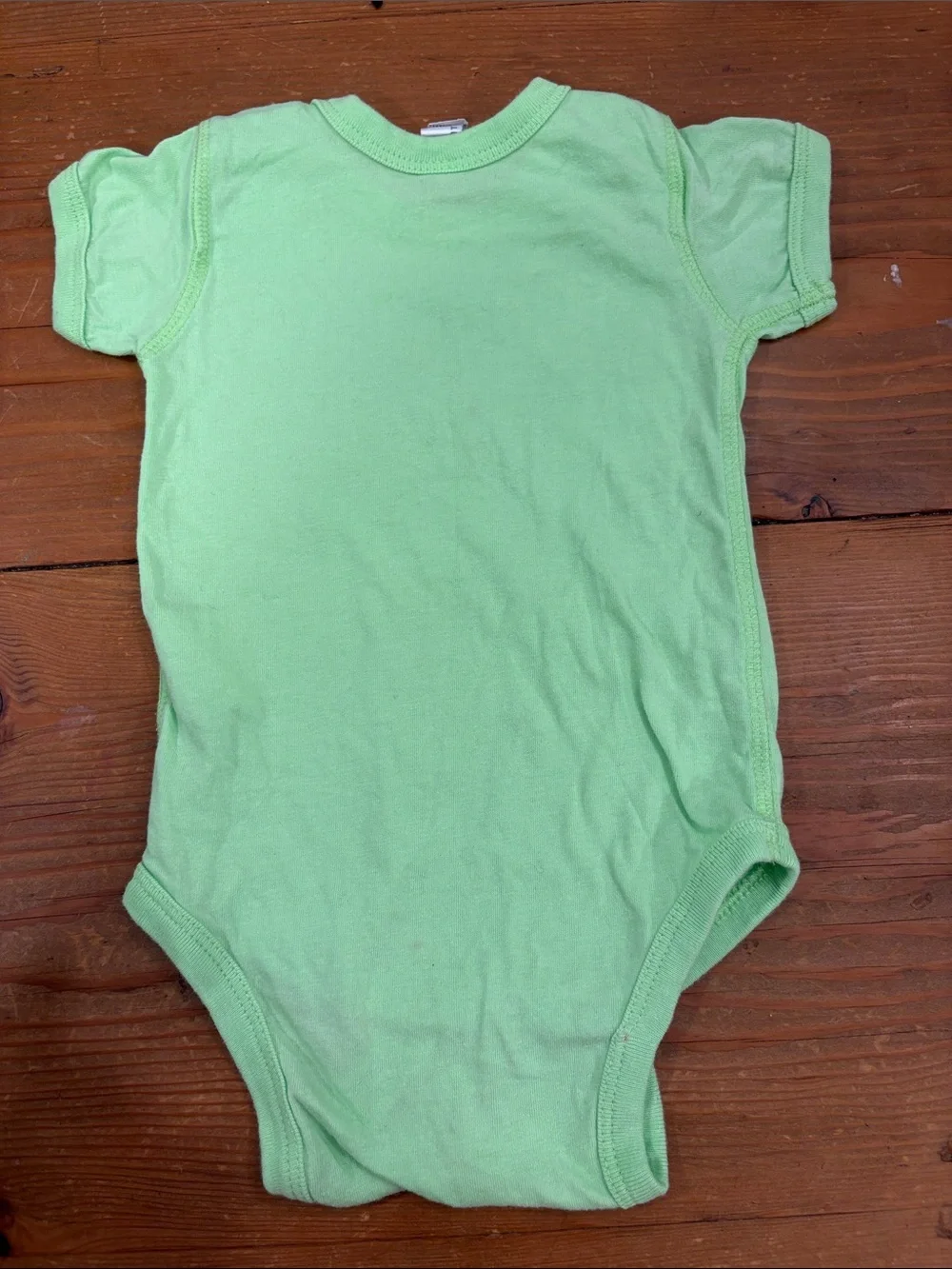EUC Light Green biology baby onesie size 6 months
